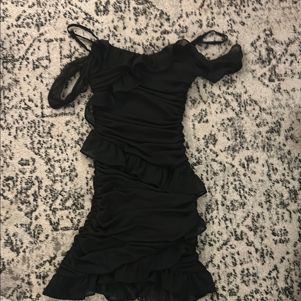$30 BCX black ruffle dress (small)